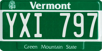 VT license plate YXI797