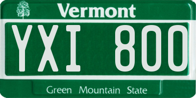 VT license plate YXI800