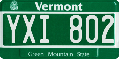 VT license plate YXI802