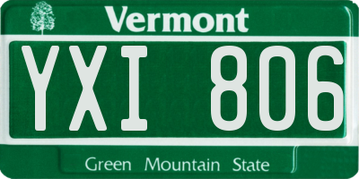 VT license plate YXI806