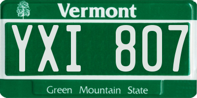 VT license plate YXI807