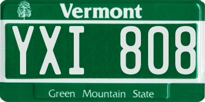 VT license plate YXI808