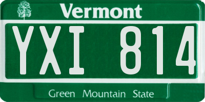 VT license plate YXI814