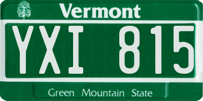VT license plate YXI815