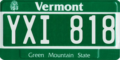 VT license plate YXI818