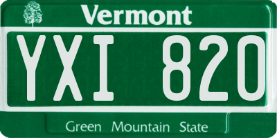 VT license plate YXI820