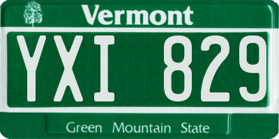 VT license plate YXI829