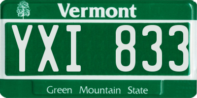 VT license plate YXI833