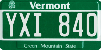 VT license plate YXI840