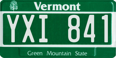 VT license plate YXI841