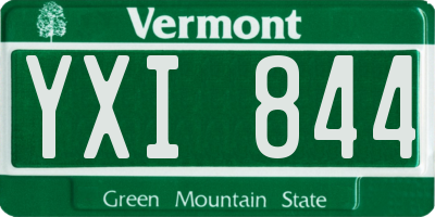 VT license plate YXI844