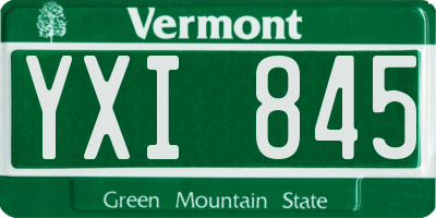 VT license plate YXI845