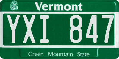 VT license plate YXI847