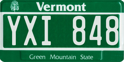 VT license plate YXI848