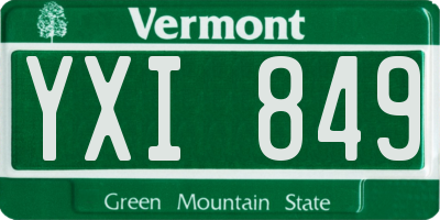 VT license plate YXI849