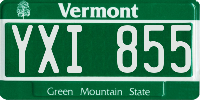 VT license plate YXI855