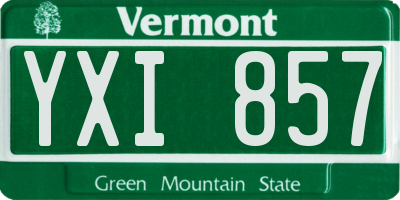 VT license plate YXI857
