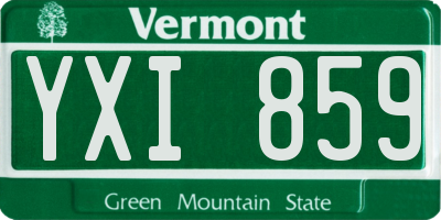 VT license plate YXI859