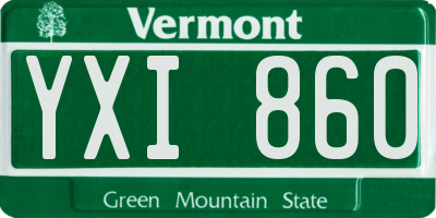 VT license plate YXI860