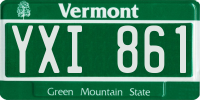 VT license plate YXI861