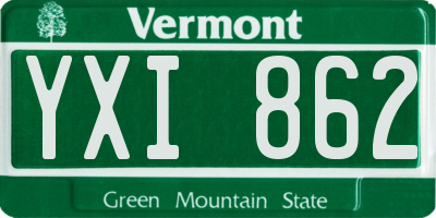VT license plate YXI862