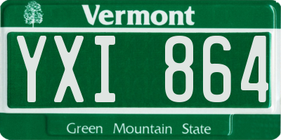 VT license plate YXI864