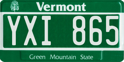 VT license plate YXI865