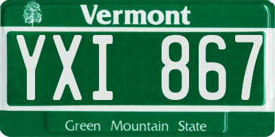 VT license plate YXI867
