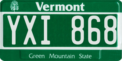 VT license plate YXI868