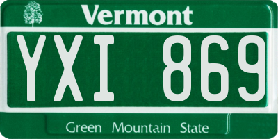 VT license plate YXI869