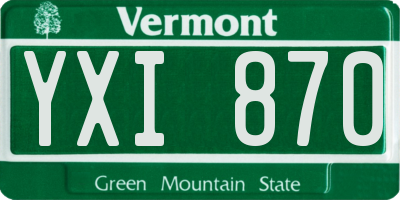 VT license plate YXI870
