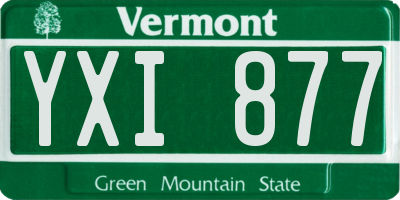 VT license plate YXI877