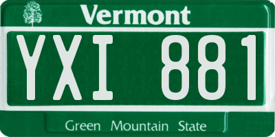VT license plate YXI881