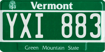 VT license plate YXI883