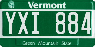 VT license plate YXI884