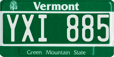 VT license plate YXI885