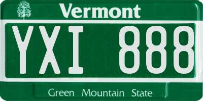 VT license plate YXI888