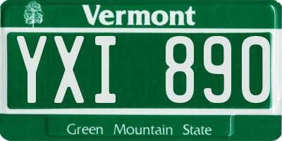 VT license plate YXI890