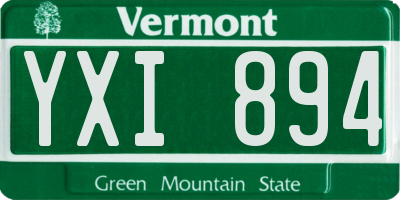 VT license plate YXI894