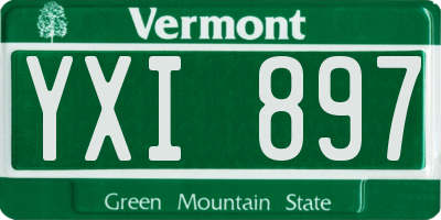 VT license plate YXI897