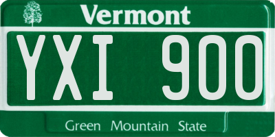 VT license plate YXI900