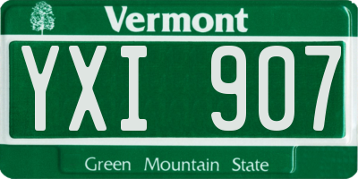 VT license plate YXI907