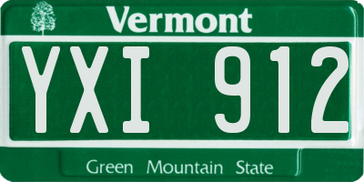 VT license plate YXI912