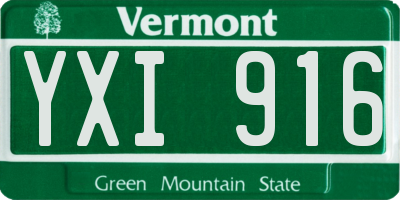 VT license plate YXI916