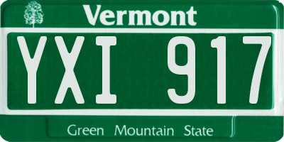 VT license plate YXI917