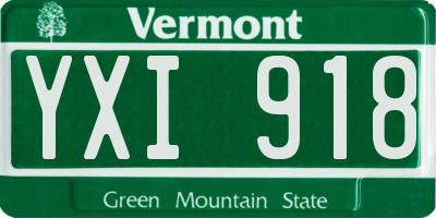 VT license plate YXI918