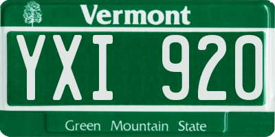 VT license plate YXI920