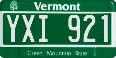 VT license plate YXI921