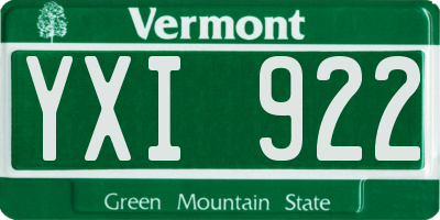 VT license plate YXI922