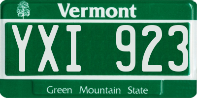 VT license plate YXI923